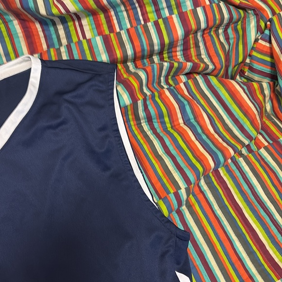 Nike mesh jersey blue white size 2 XL super nice dry fit V-neck fast shipping - Picture 5 of 14